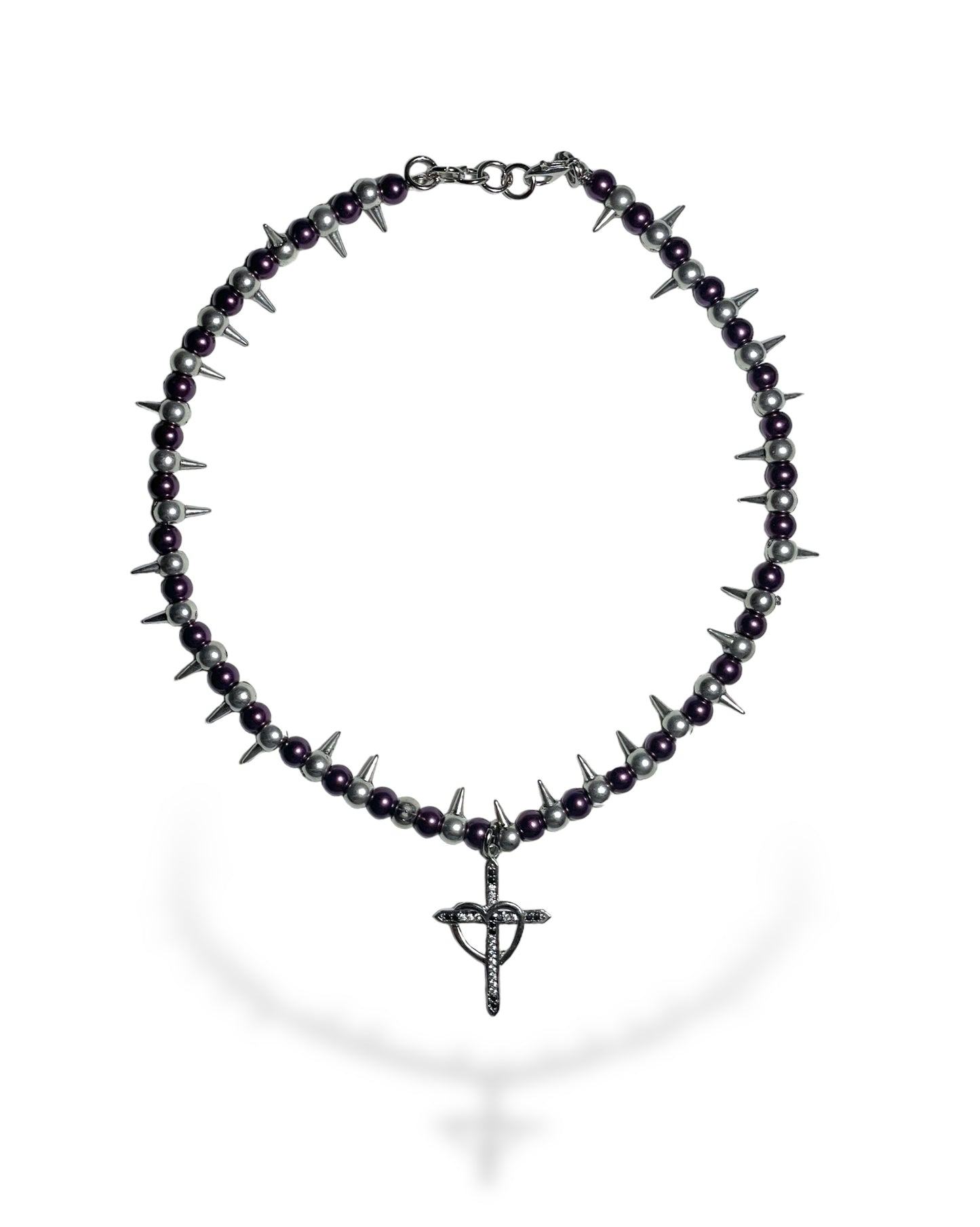 Spikes cross necklace