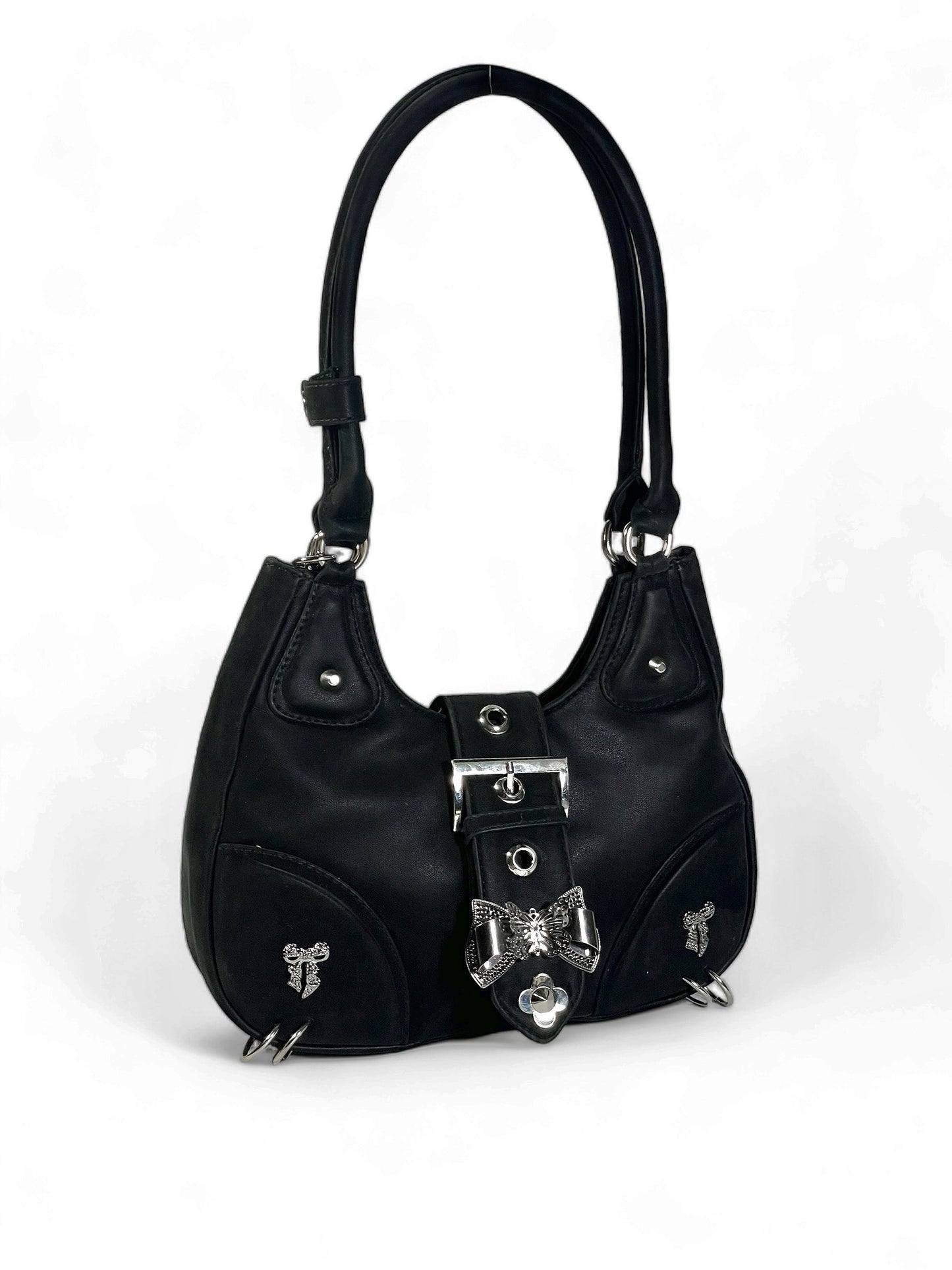 Black Moth sude Hobo bag