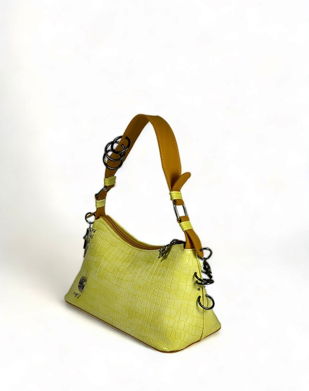 Yellow punk hand bag