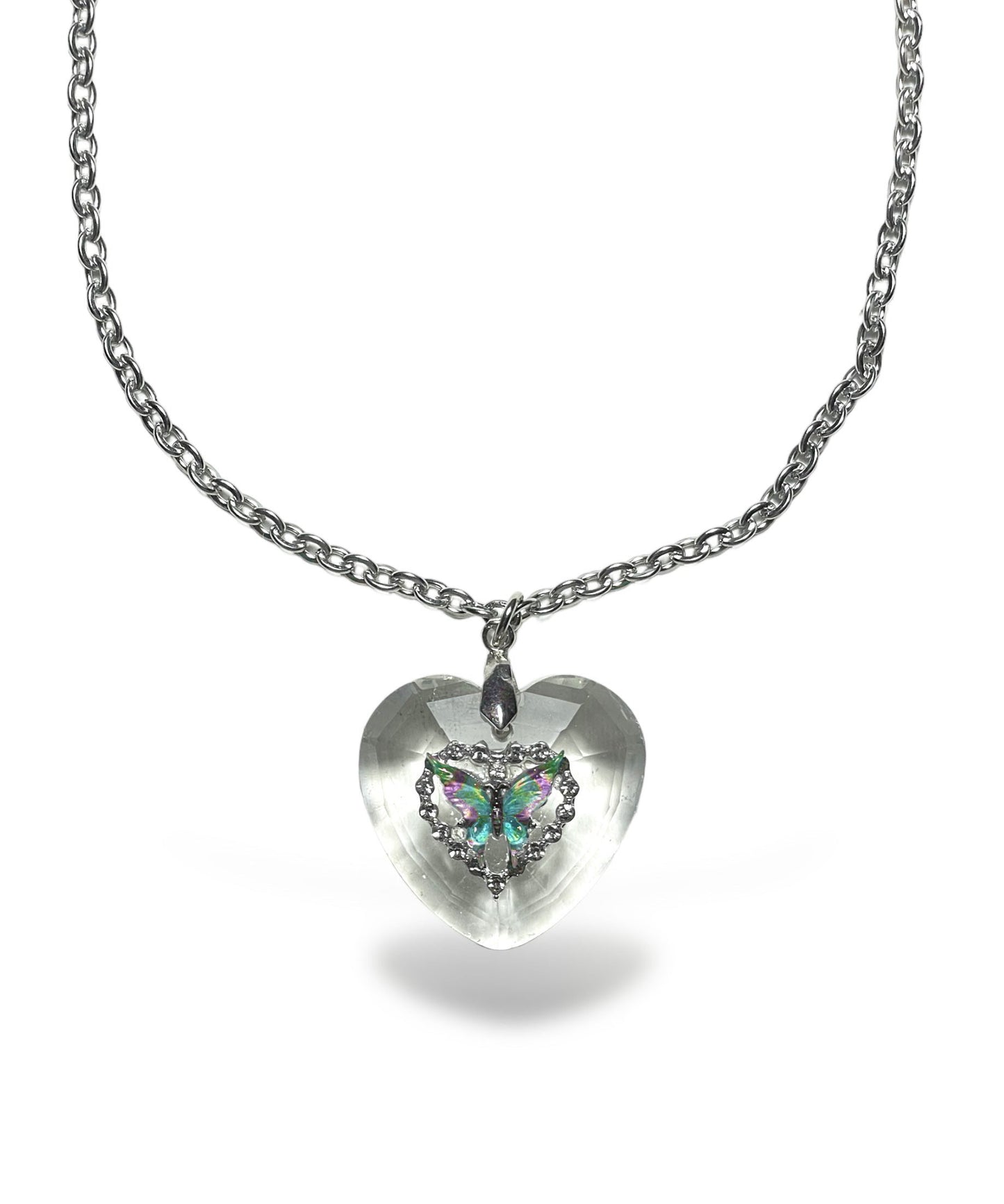 Glass heart necklace