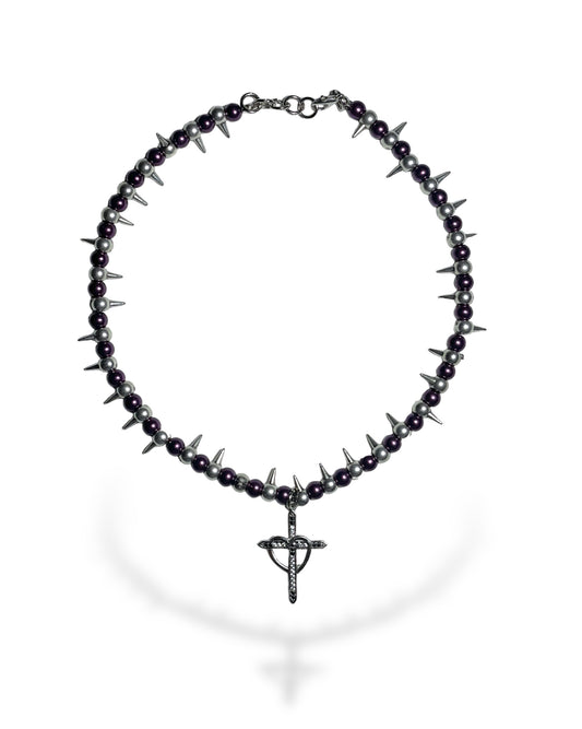 Spikes cross necklace
