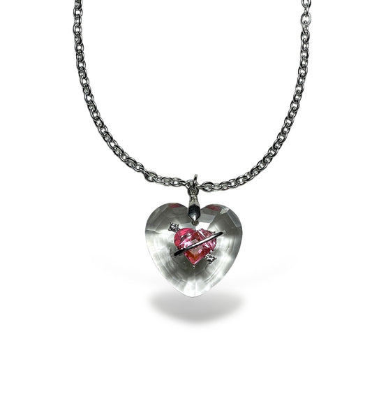 Glass heart necklace