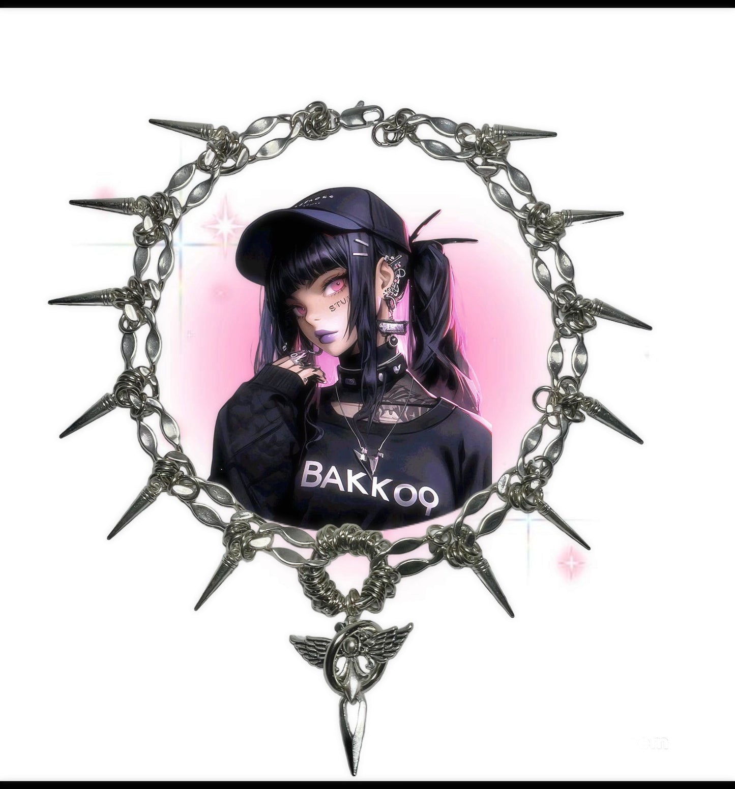 Chain cuffs choker