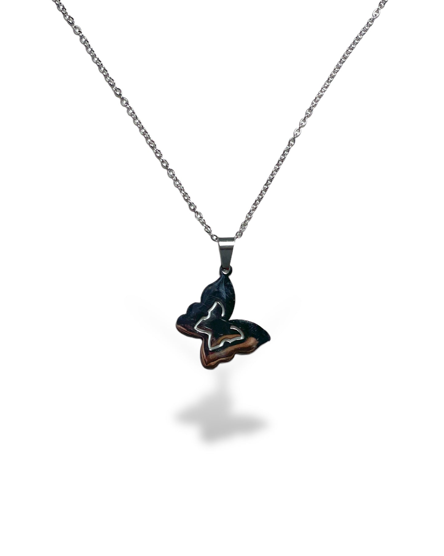 Butterfly stainless steel necklace
