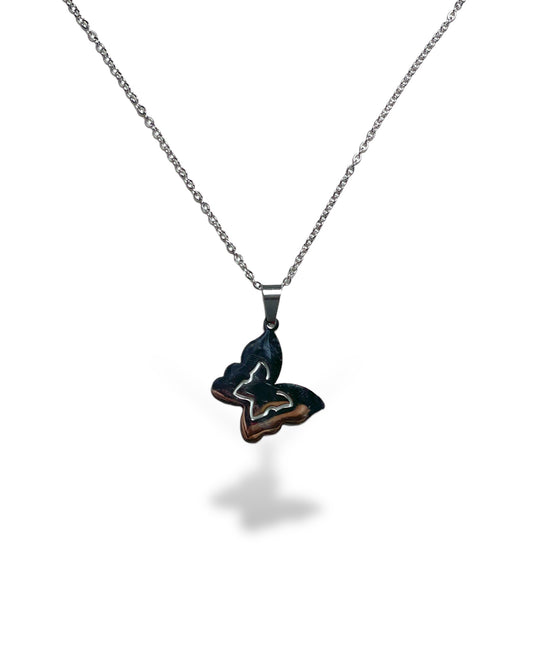 Butterfly stainless steel necklace