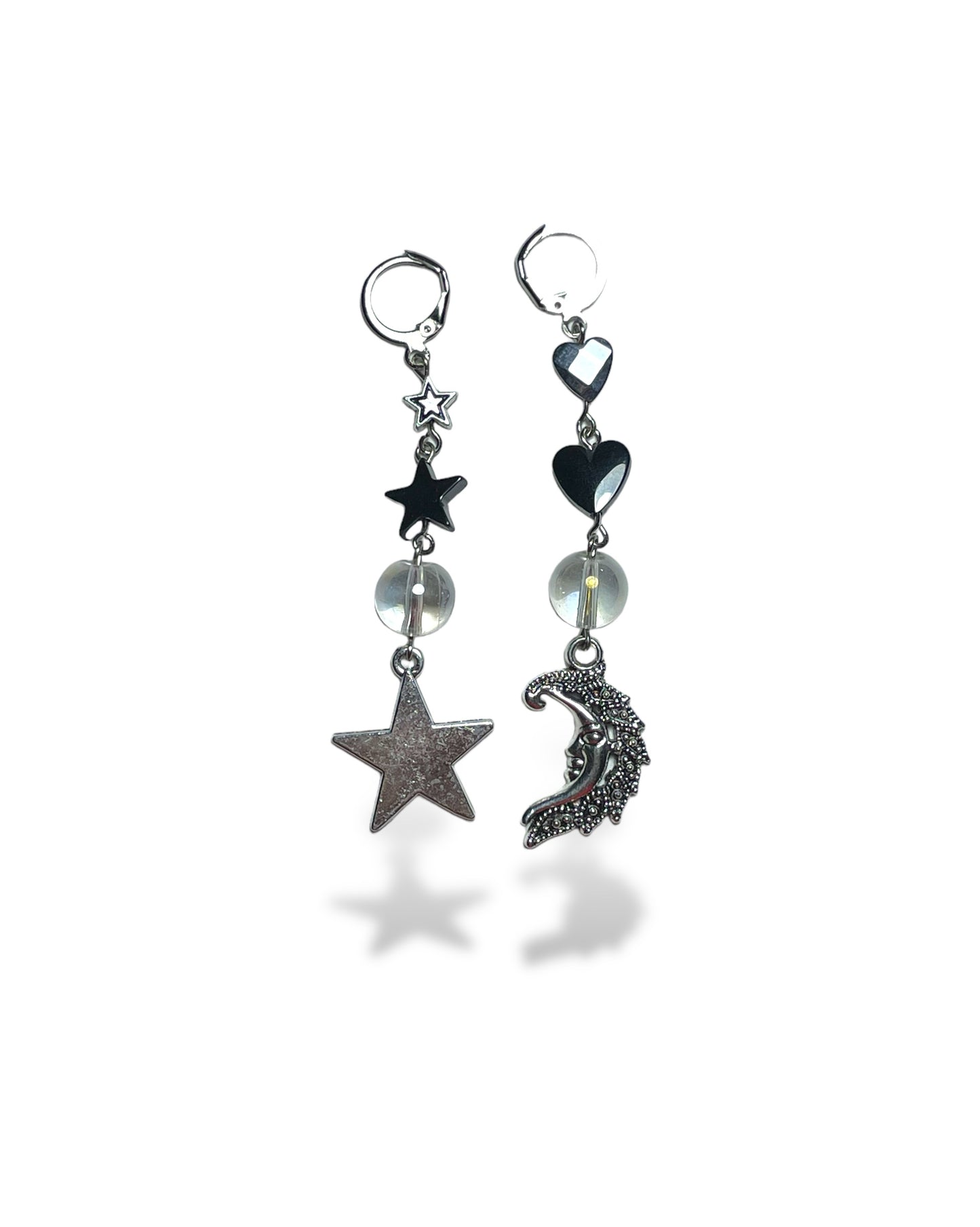 Moon and star earrings