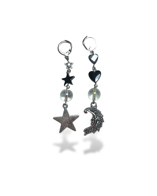 Moon and star earrings